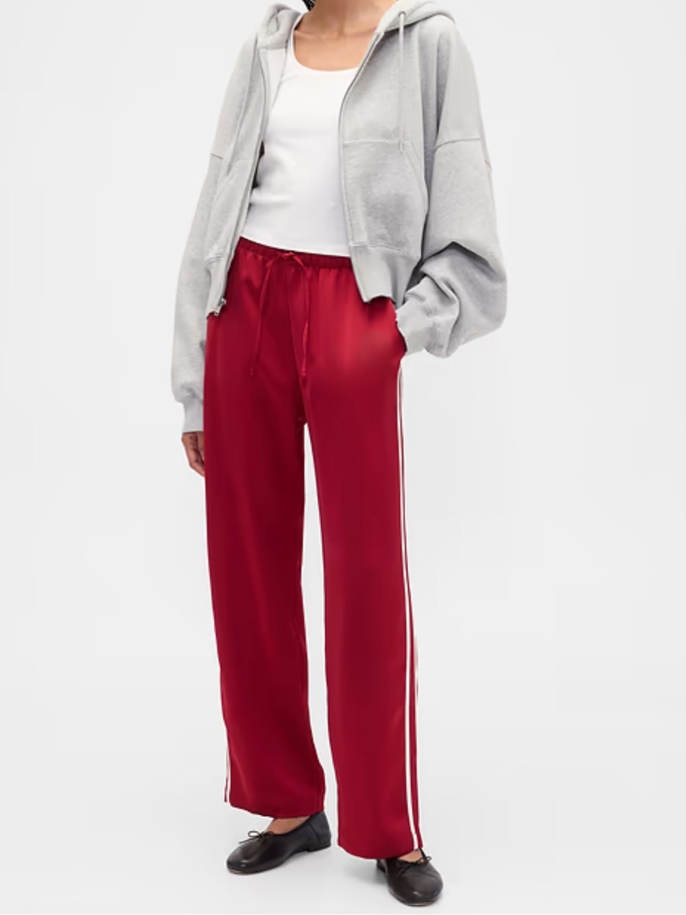 GAP Satin Straight-Leg Crop Pants